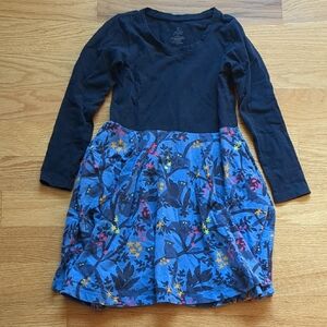 Charming Black and Blue Floral Kids Dress
